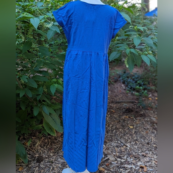 Sucrefas Navy Empire- Waist Short- Sleeve Line Dress, Size M - Picture 7 of 13